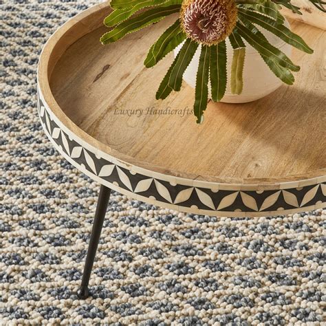 Bello Bone Inlay Coffee Table Black – Luxury Handicrafts