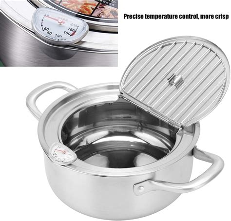 Buy Deep Fryer Pot, Stainless Steel Japanese Style Deep Frying Pot with ...
