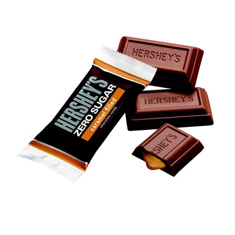 HERSHEY'S Zero Sugar Caramel Filled Chocolate Candy Bars, Bulk ...