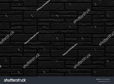 Modern Black Brick Wall Texture Background Stock Photo 2072803967 ...