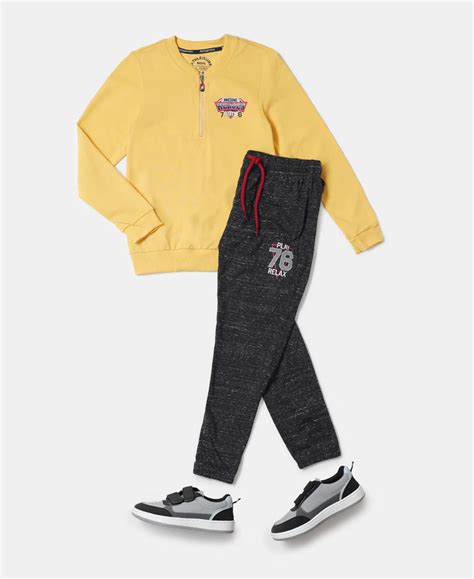 Buy Boy's Super Combed Cotton Rich Graphic Printed Joggers with ...