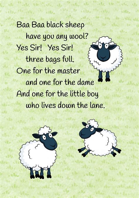 Baa Baa Black Sheep - Nursery Rhyme | Baa baa black sheep, Sheep ...