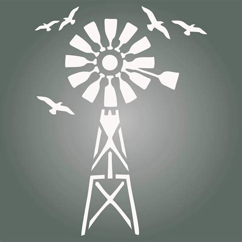 Buy Windmill Stencil, 4.5 x 6 inch (M) - Farmhouse Wind Mill Stencils ...