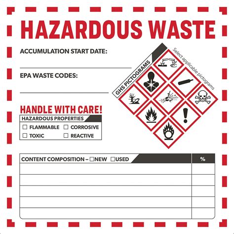 Hazardous Waste Label Sheets at Andrew Webber blog
