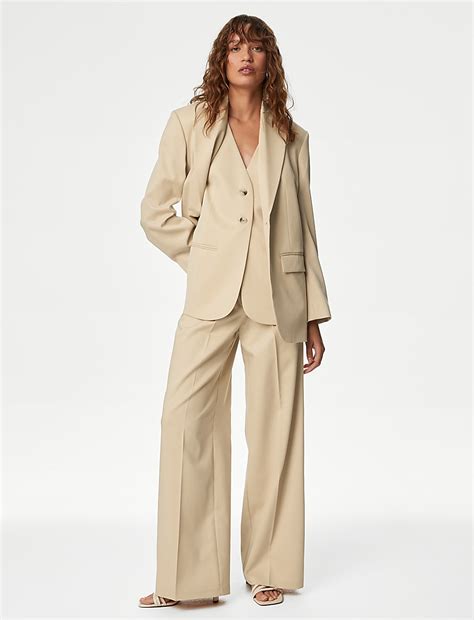 Buy Lyocell Rich Pleat Front Wide Leg Trousers at Marks & Spencer