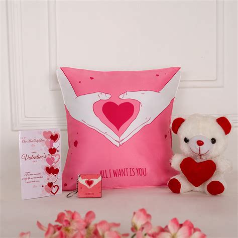 Cushion with Teddy , keychain ,Assorted Greeting Card Combo Gift Set ...