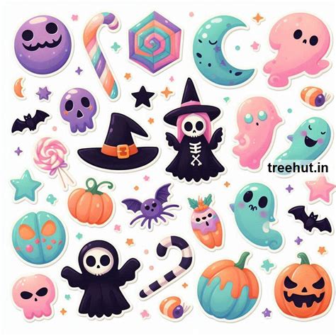 Printable Halloween Stickers and 90 Craft Ideas with Cute Halloween ...