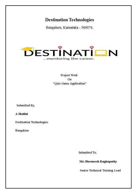 611.12 final - descrption - Destination Technologies Bengaluru ...