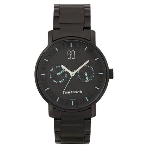 Fastrack Go Skate Quartz Analog with Day and Date Black Dial Stainless ...
