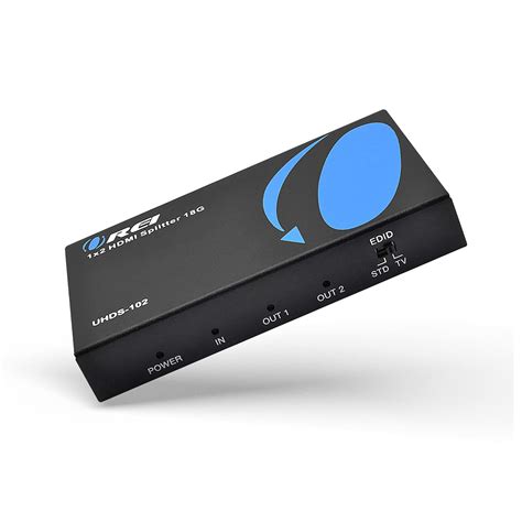 OREI UltraHD 1 x 2 Powered HDM Splitter 4K @ 60Hz HDMI 2.0 HDCP2.2 with ...