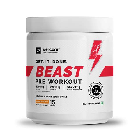 Wellcore - Beast Mode Pre Workout Supplement (210g, 15 Servs) | Valenc ...
