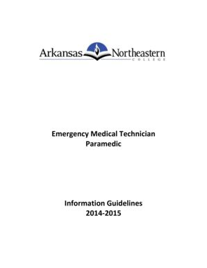 Fillable Online anc Emergency Medical Technician Paramedic Information ...