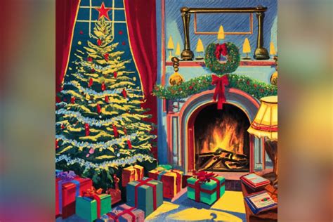 1950s Retro Christmas Illustration Gráfico por Endrawsart · Creative ...