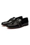 Buy Black Embroidered Auric Cummerbund Leather Shoes For Men by SHUTIQ ...