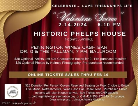Valentines Day Soiree, Carthage Historic Preservation - Phelps House ...