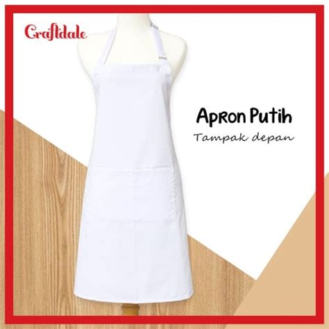 Jual Apron/celemek polos - putih (white) - Jakarta Barat - Craftdale ...