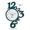 Buy 7CR Wood Analog Abstract Wall Clock (Green White, 16.9 Inch X 11.8 ...