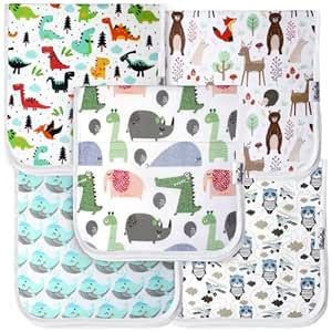 KiddyStar 5-Pack Organic Cotton Burp Cloths – Soft & Absorbent Baby ...