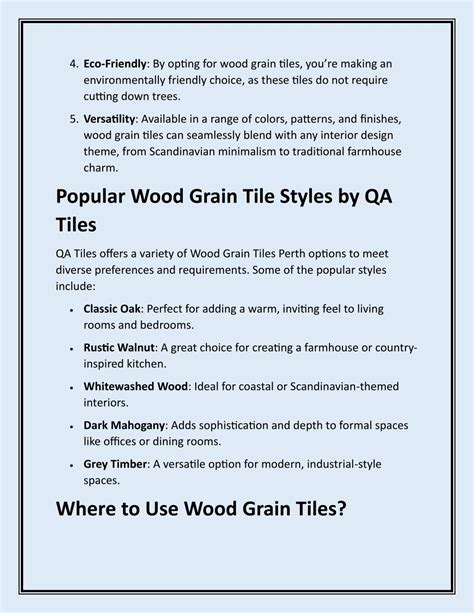 PPT - QA Tiles Brings You the Best Wood Grain Tiles Perth for Stunning ...