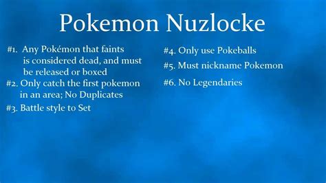 Pokemon Nuzlocke Rules - YouTube