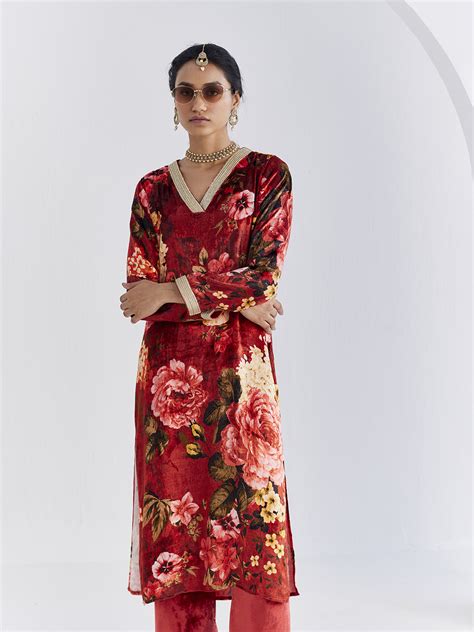 Buy Gulbagh Velvet Kurta | Ladies Kurta Online : Ancestry