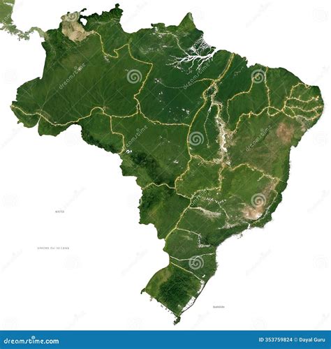 Brazil Map Highlighting the Amazon Jungle Isolated Stock Illustration - Illustration of ...