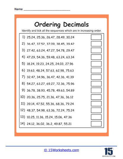 Image result for Ordering Decimal Numbers