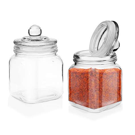 Buy Pure Source India Glass Jar Container, With Airtight Glass Lid ...
