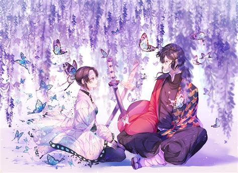 Giyu & Shinobu in Wisteria Dreams – Demon Slayer HD Anime Wallpaper by ...