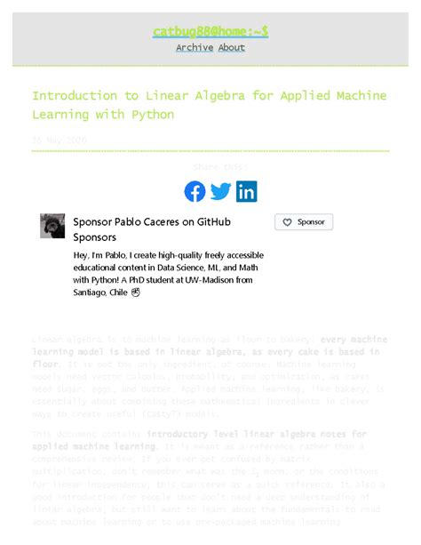Linear Algebra Basics for Applied ML with Python - Introductory Notes ...