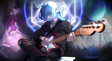 Live wallpaper Sally Face with guitar download on VSThemes.org