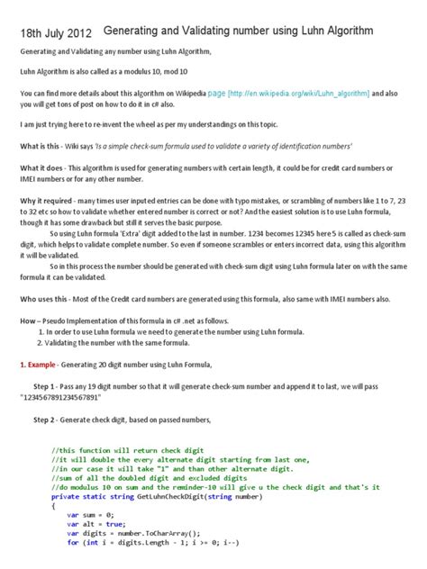 Image result for Luhn Algorithm Explained