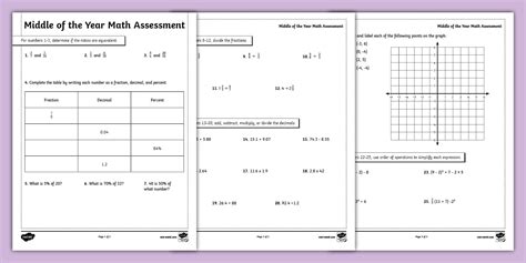 Sixth Grade Middle of the Year Math Assessment