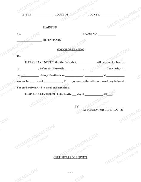 Notice Of Hearing Letter Format | US Legal Forms