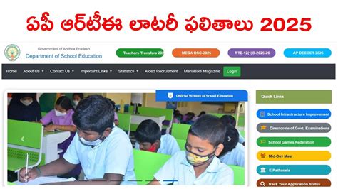 ఏపీ ఆర్‌టీఈ లాటరీ రిజల్ట్స్‌ 2025,AP RTE Lottery Results 2025 ...