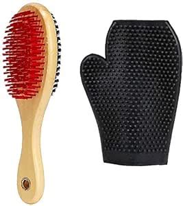 Pet World Wooden Handle Double Sided Bristles Pet,Puppy,Cat Grooming ...