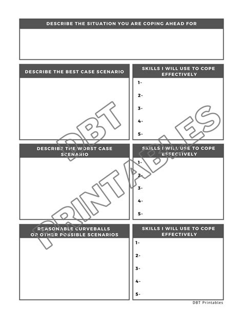 DBT Coping Ahead Worksheet | DBT Worksheets