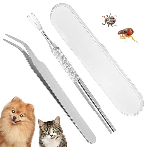 2Pcs Ticks and Fleas Remover for Dogs, Stainless Steel Tick Removal ...