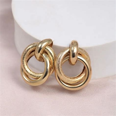 Gold Double Twist Shimmer Hoop Earrings | Salty – Salty Accessories
