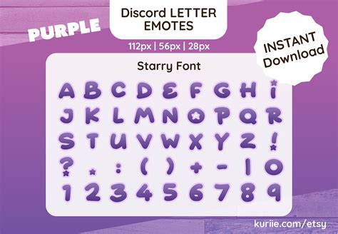 45 Discord LETTER Emotes -purple Starry Design - INSTANT DOWNLOAD - Etsy