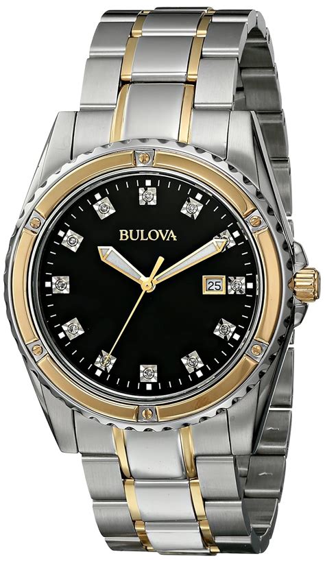 Bulova Diamond Analog Black Dial Men's Watch - 98D122 : Amazon.in: Fashion