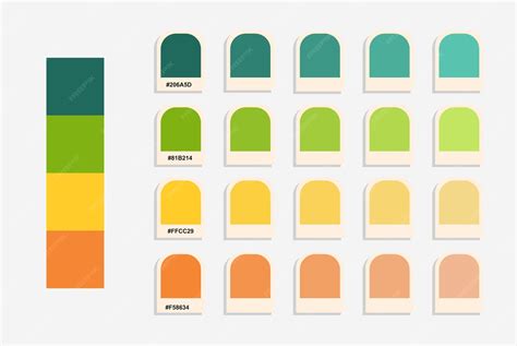 Premium Vector | Blue green yellow orange color palette calm and pastel ...