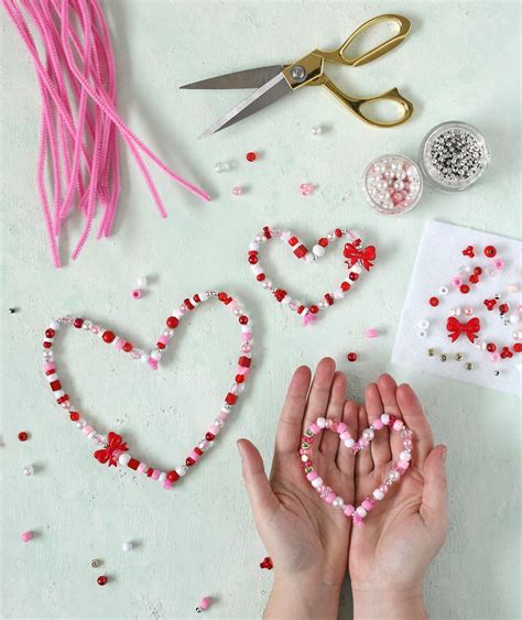 Beaded Hearts Craft for Valentine’s Day