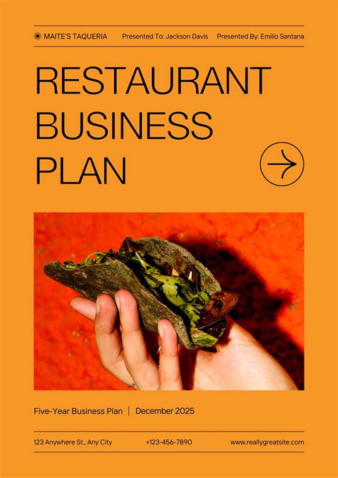 Free printable restaurant business plan templates | Canva