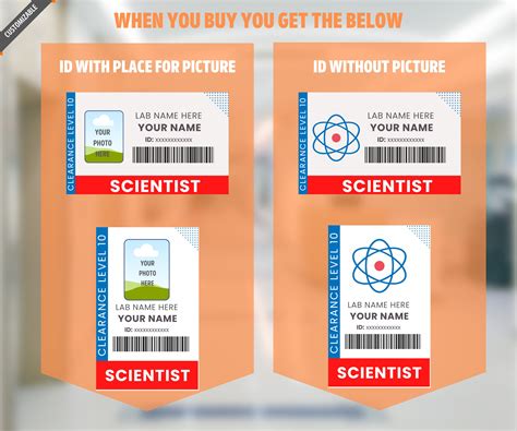 Personalised Scientist ID Badge, Pretend Play Editable Science Party ID ...