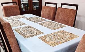 Buy Groki PVC Golden Dining Table Mat (Set of 6) Online at Low Prices ...