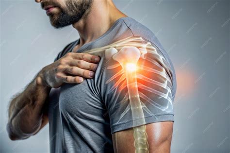 Digital bone on the human shoulder man suffering injury | Premium AI ...