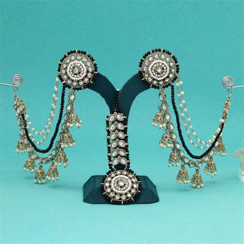 Kundan Maangtikka Earrings Set – Eindiawholesale
