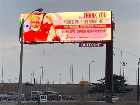 Billboards in Greater Toronto thank PM Modi for providing Covid ...