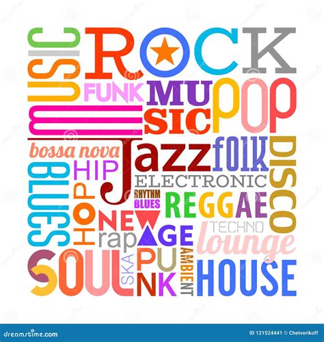 Music Styles text design stock vector. Illustration of jazz - 121524441